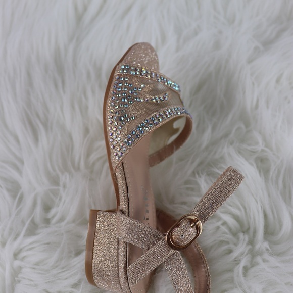 Rose Gold Girls Chunky Heels - Picture 5 of 6